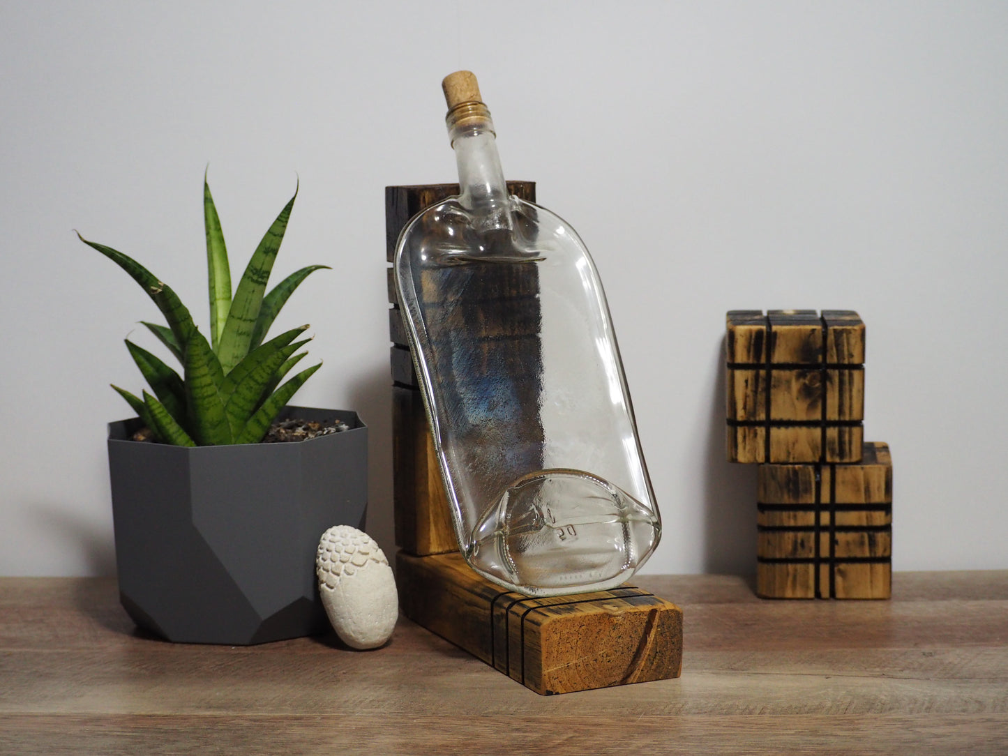 Large Handcrafted Clear Glass Platter