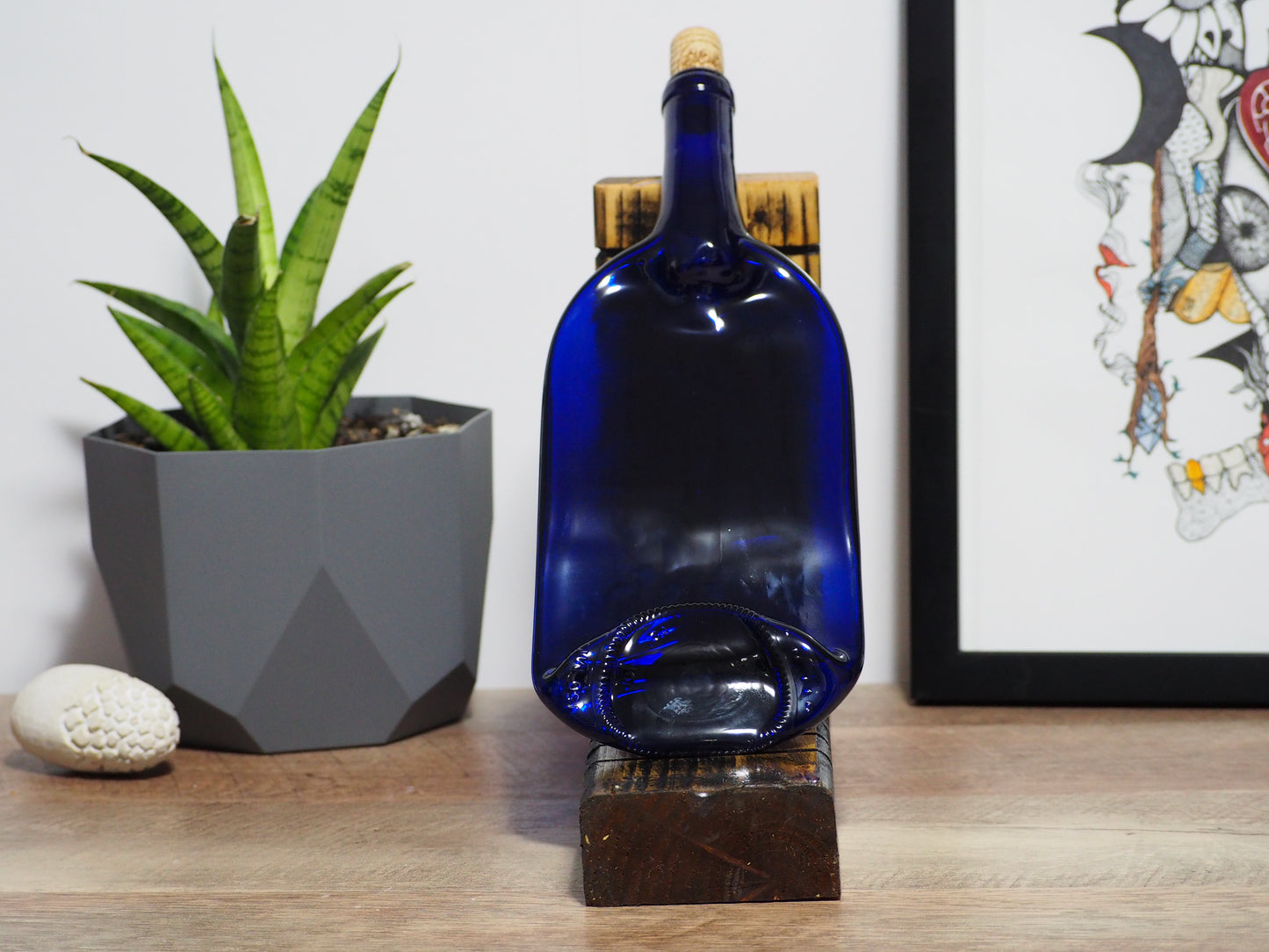 Handcrafted Blue Glass Platter