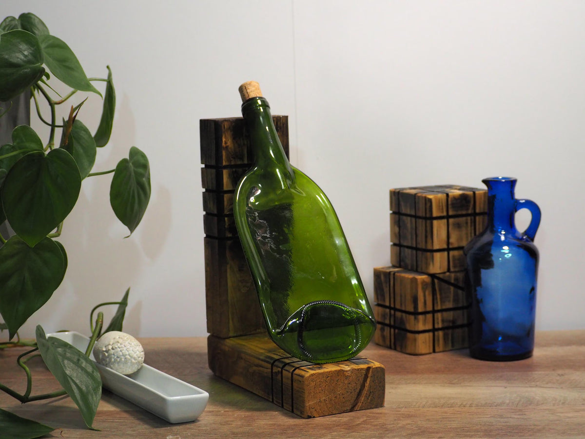 Green Flattened Bottle Platter