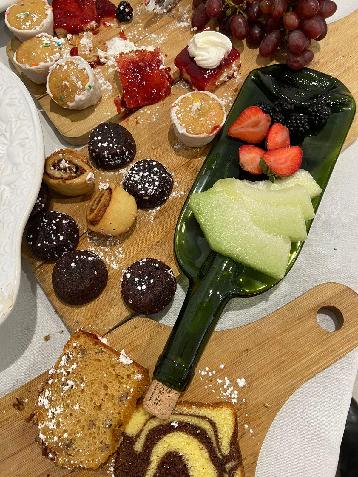Green Flattened Bottle Platter
