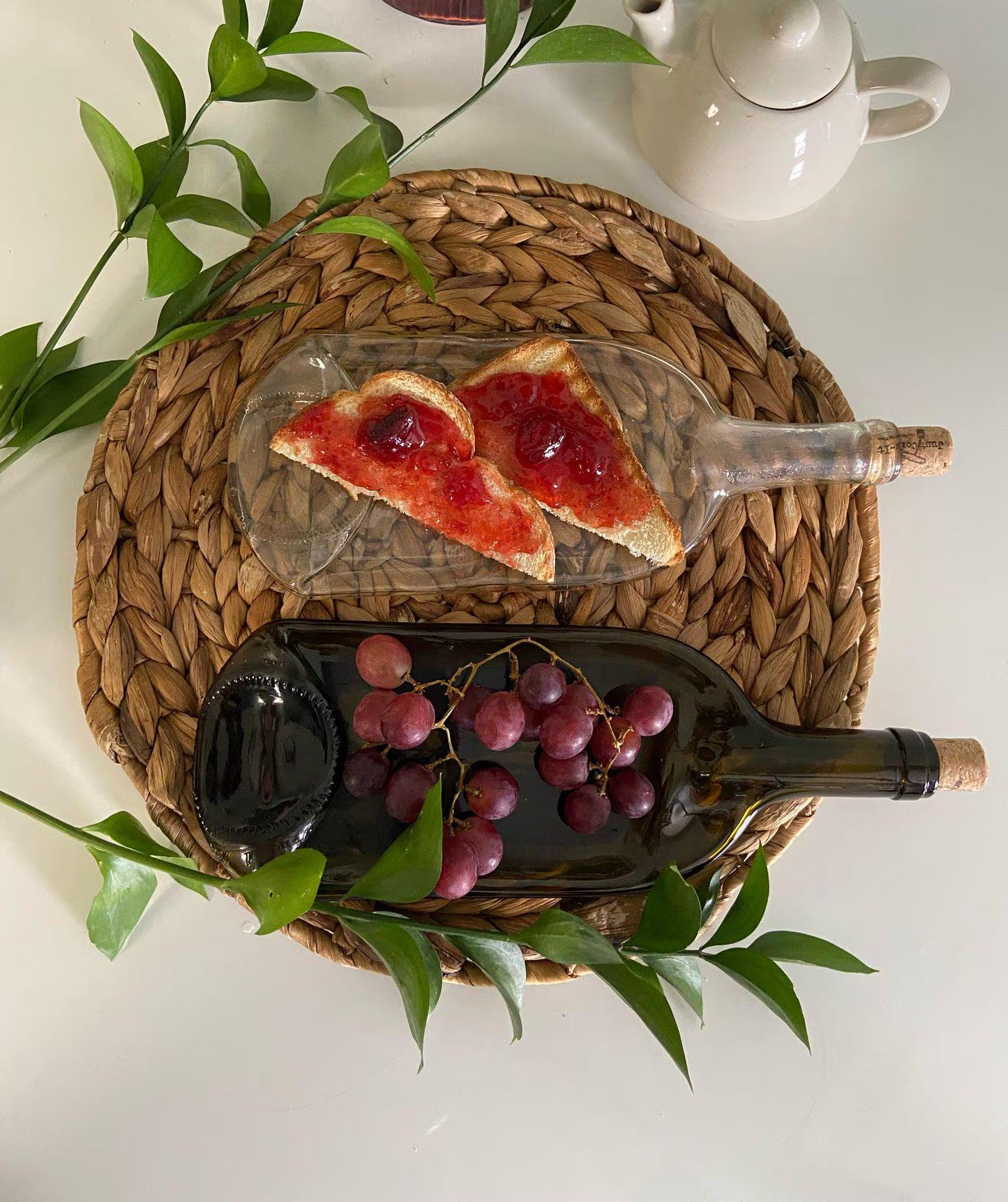 Clear Flattened Bottle Platter