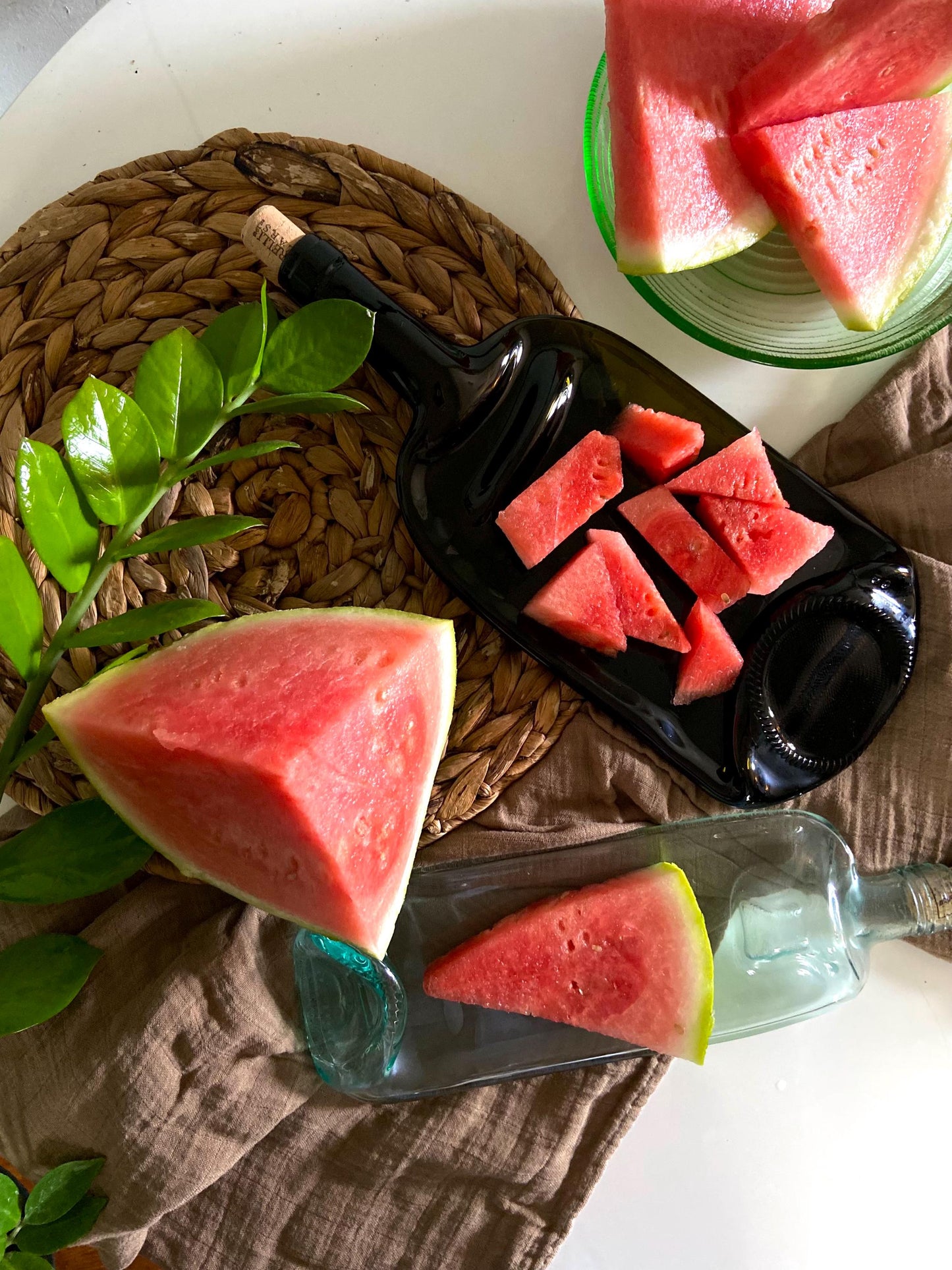 Large Handcrafted Flattened Bottle Platter