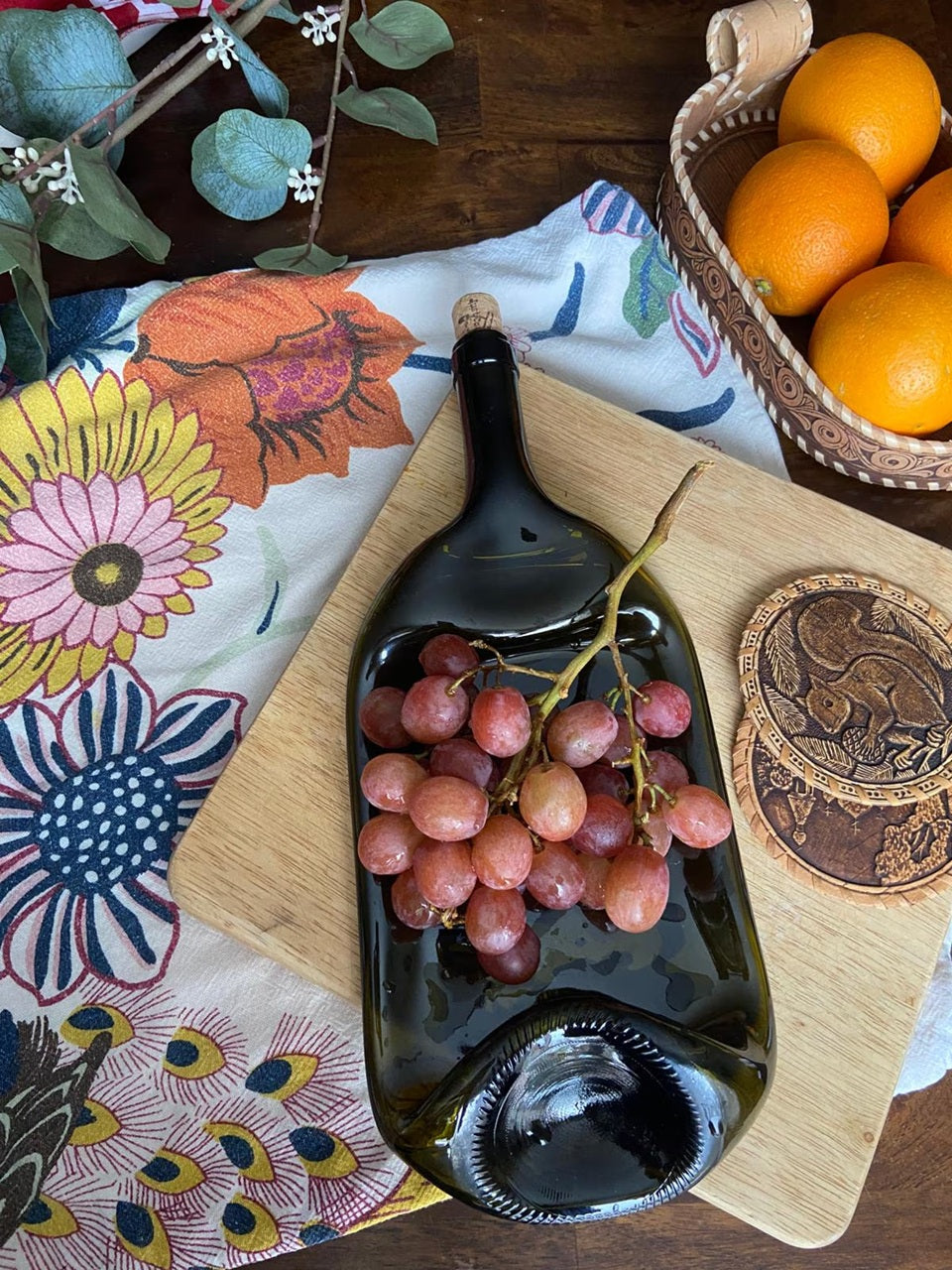 Large Handcrafted Flattened Bottle Platter