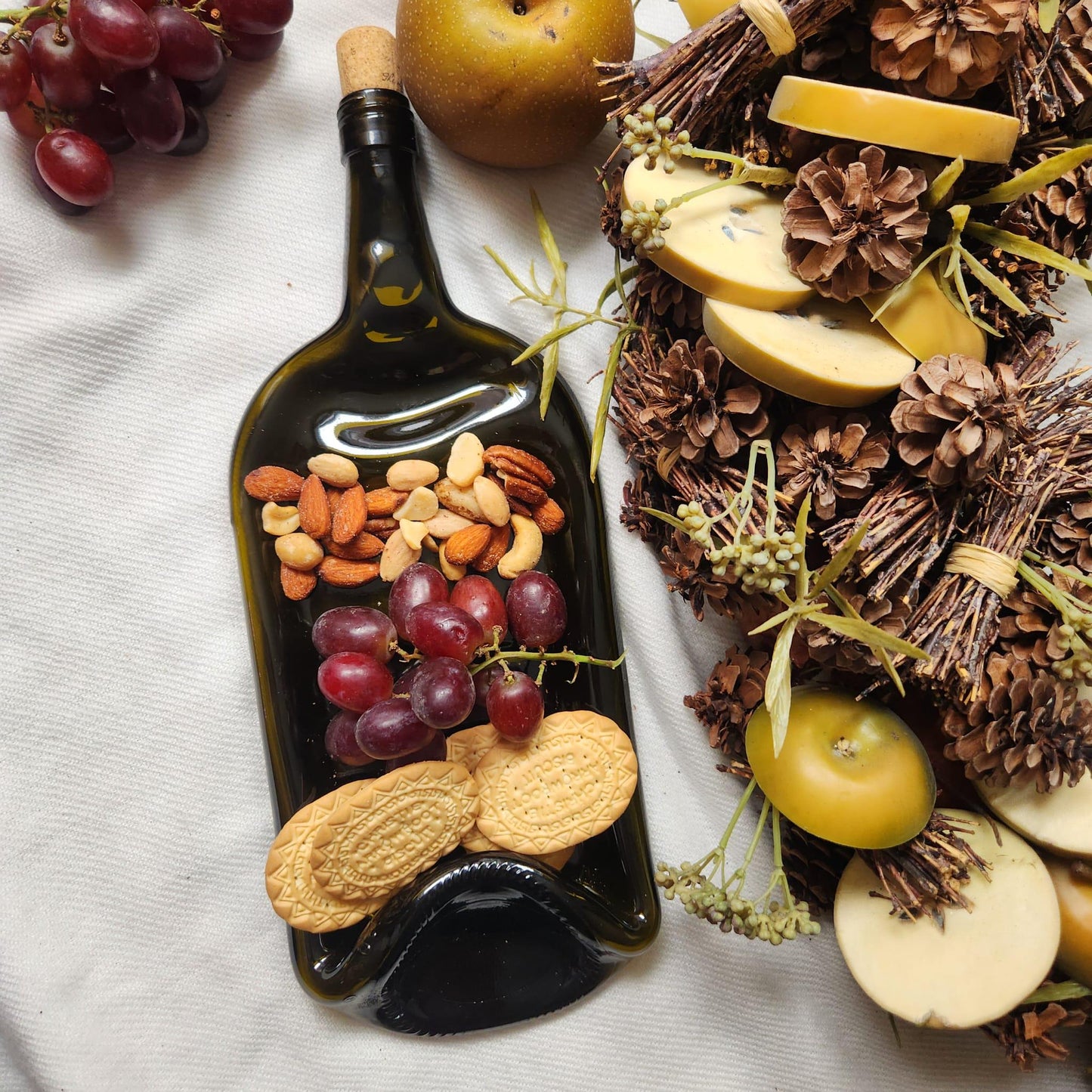 Large Handcrafted Flattened Bottle Platter